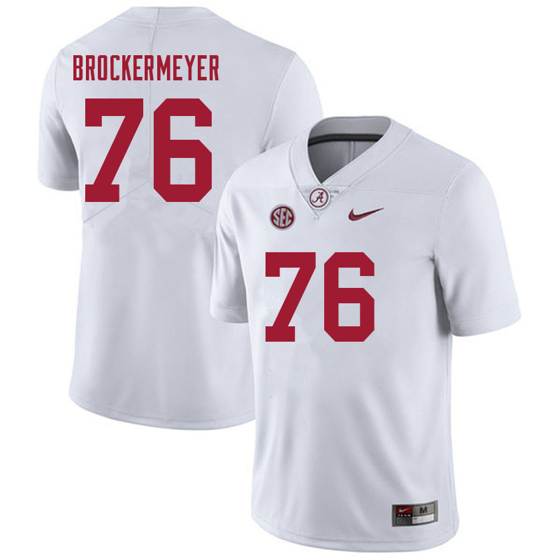 Alabama Crimson Tide Men's Tommy Brockermeyer #76 White NCAA Nike Authentic Stitched 2021 College Football Jersey QI16U67QL